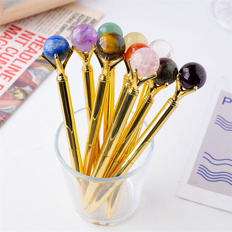 Natural crystal ball pen