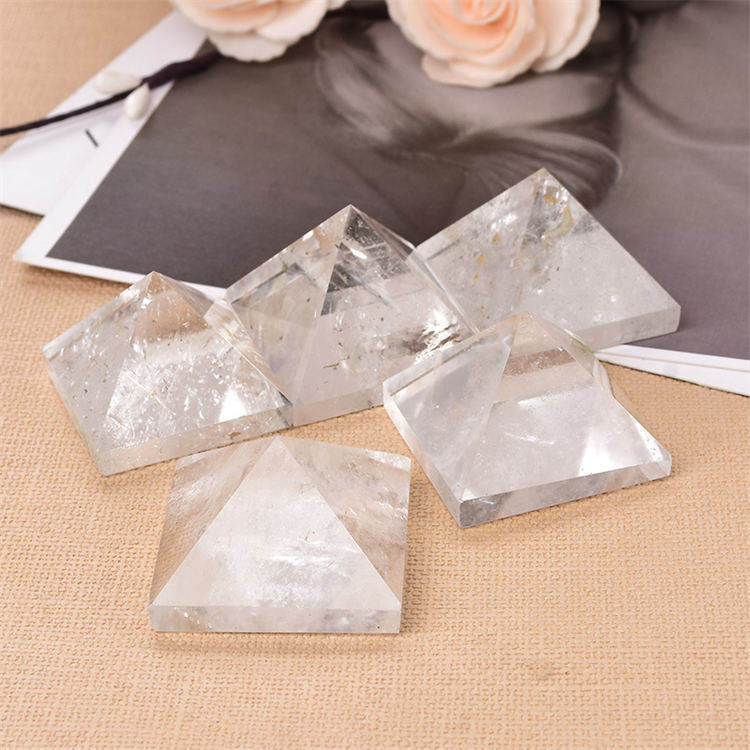 Natural clear quartz pyramid