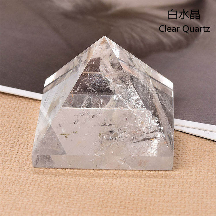 Natural clear quartz pyramid