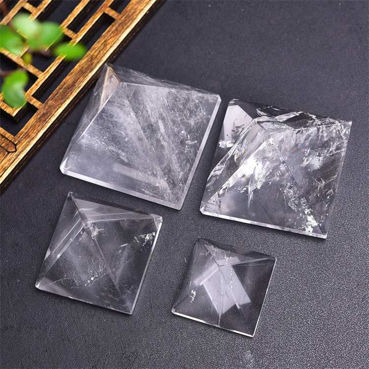 Natural clear quartz pyramid