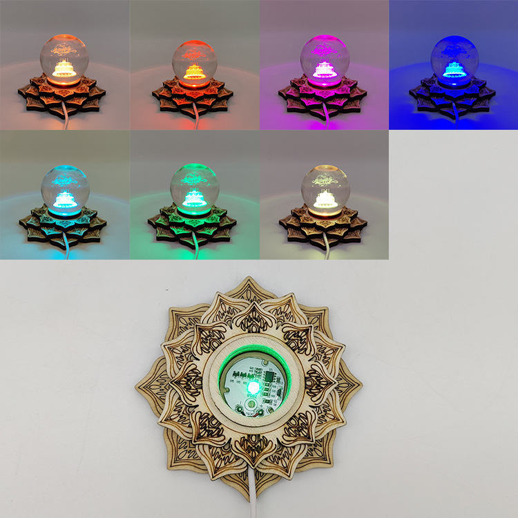 3D night light creative lotus base