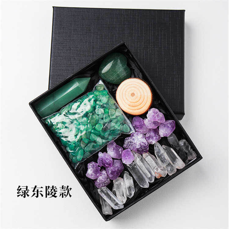 Natural crystal rough stone gravel set box