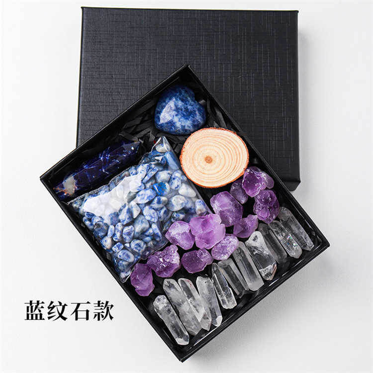 Natural crystal rough stone gravel set box