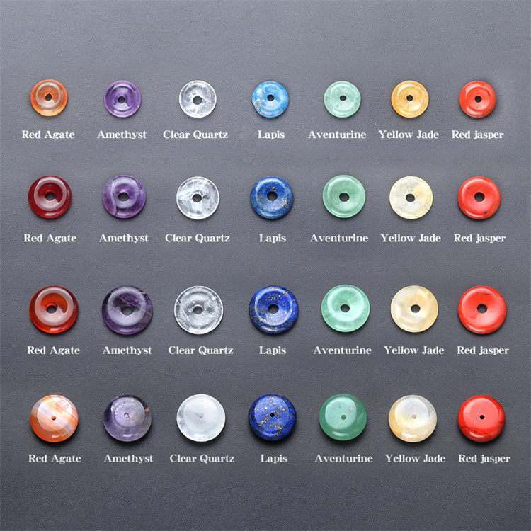 Set of 7 seven-vein stone crystal safety buckle