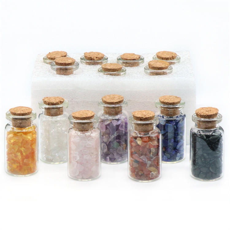 7 kinds of natural gravel wishing bottle set