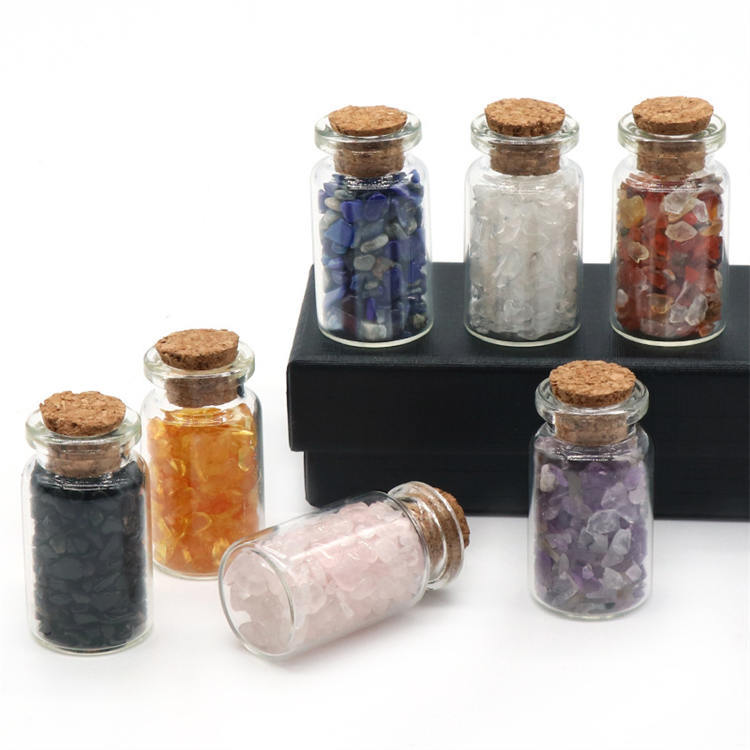 7 kinds of natural gravel wishing bottle set