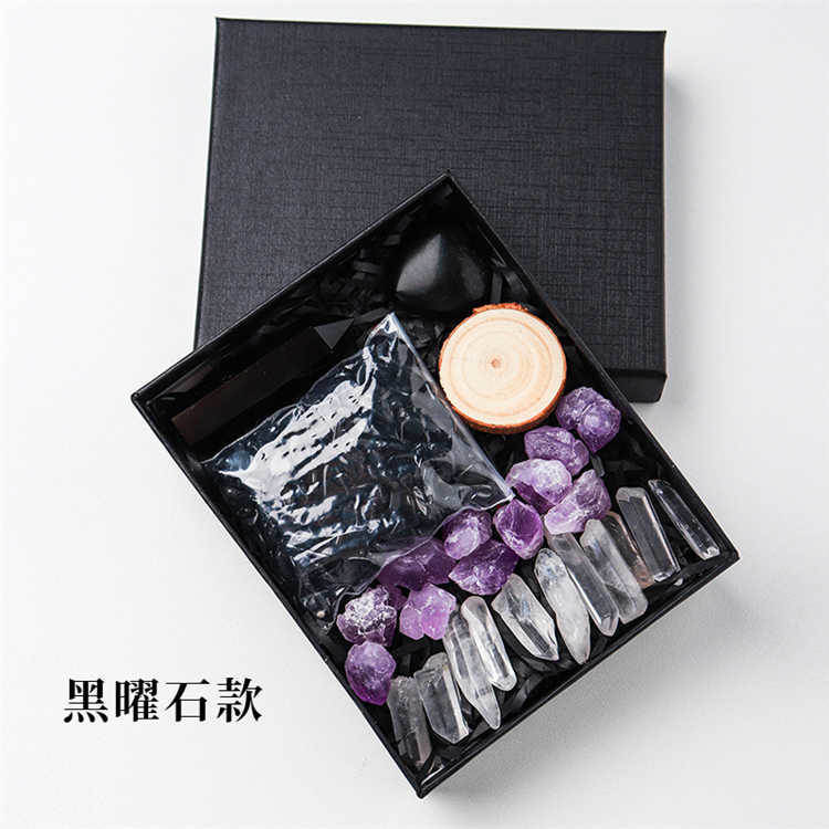 Natural crystal rough stone gravel set box