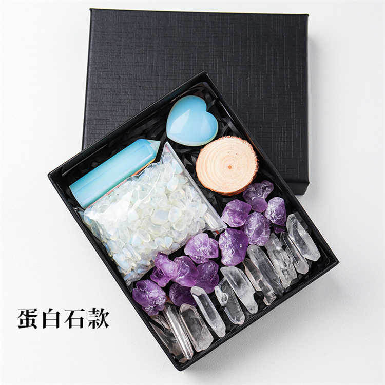 Natural crystal rough stone gravel set box