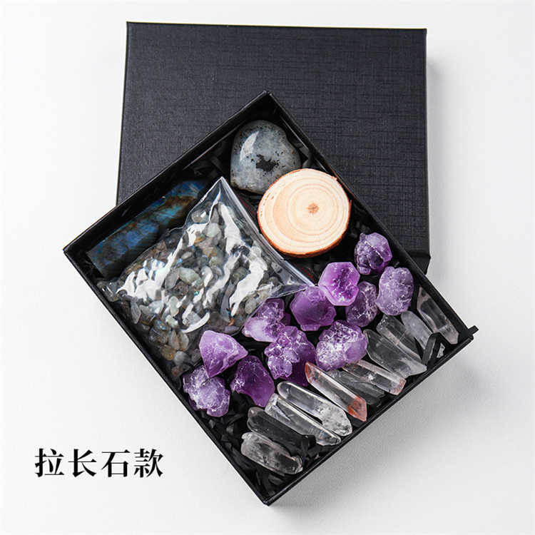 Natural crystal rough stone gravel set box