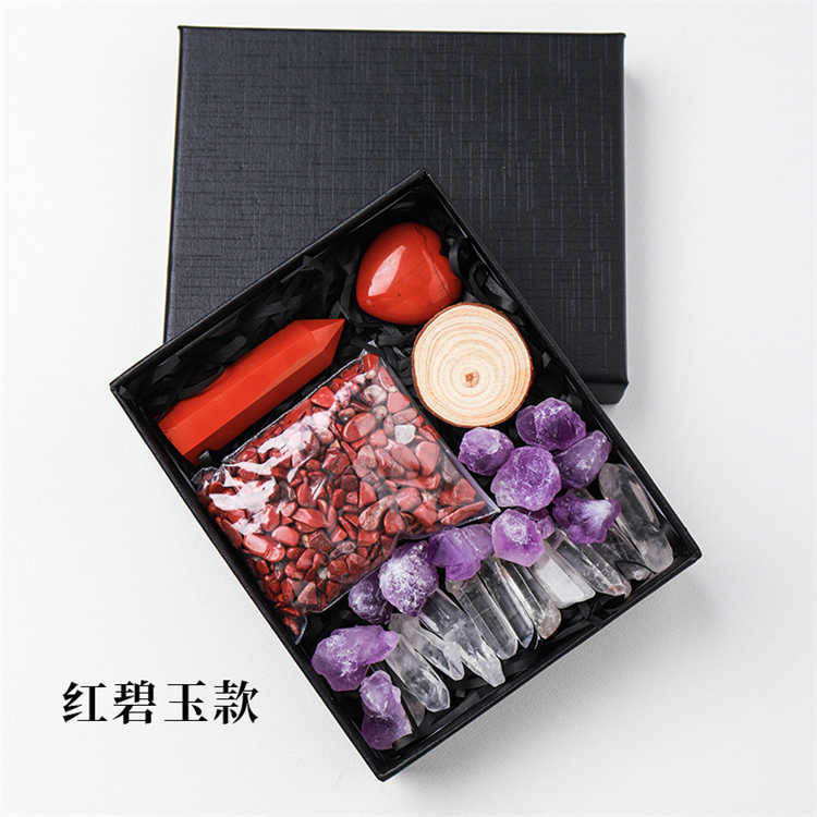 Natural crystal rough stone gravel set box