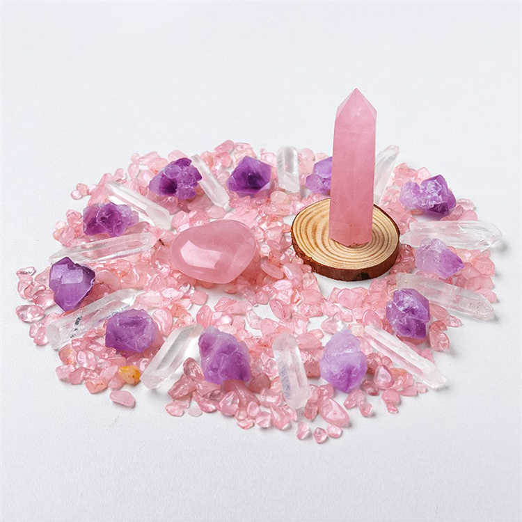 Natural crystal rough stone gravel set box