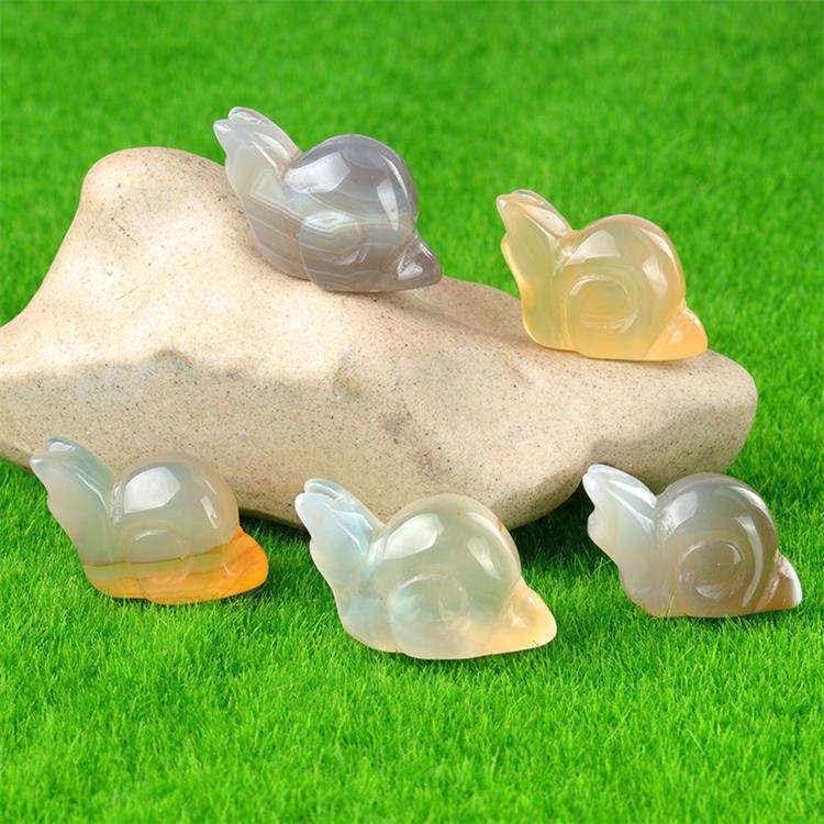 Natural stone carved snail