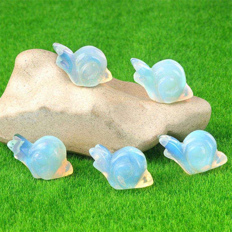 Natural stone carved snail