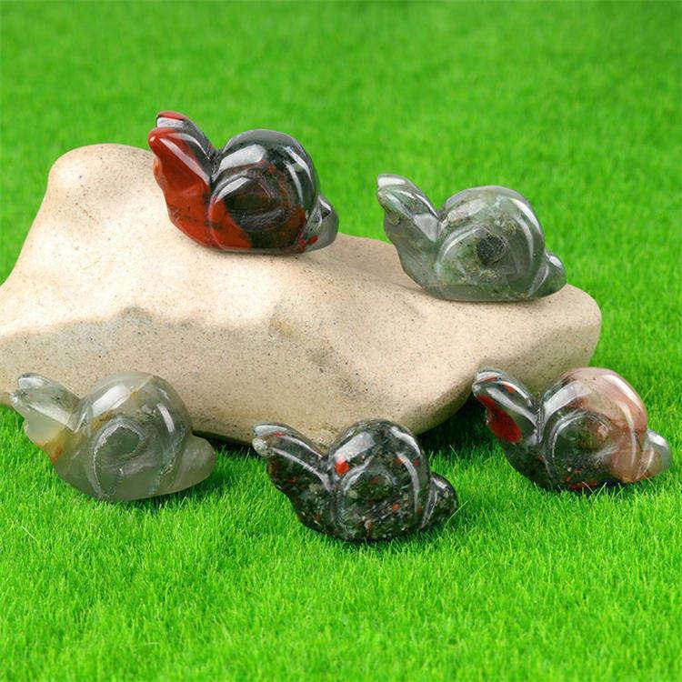 Natural stone carved snail