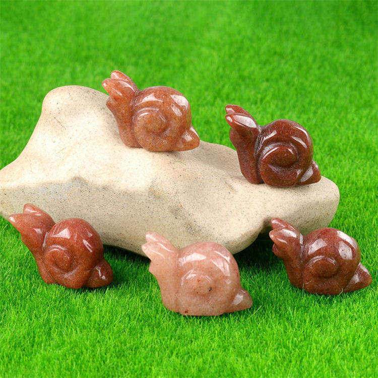 Natural stone carved snail
