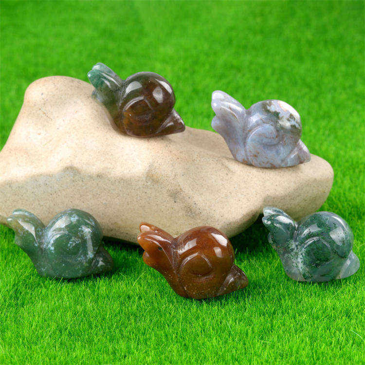 Natural stone carved snail