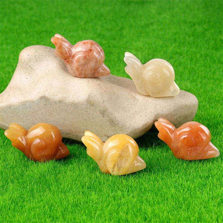 Natural stone carved snail