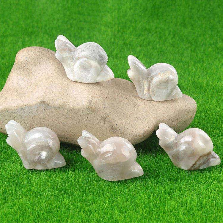Natural stone carved snail