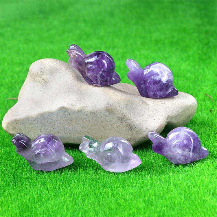 Natural stone carved snail