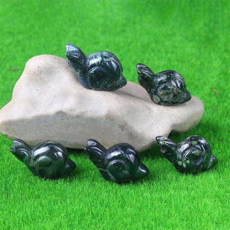 Natural stone carved snail