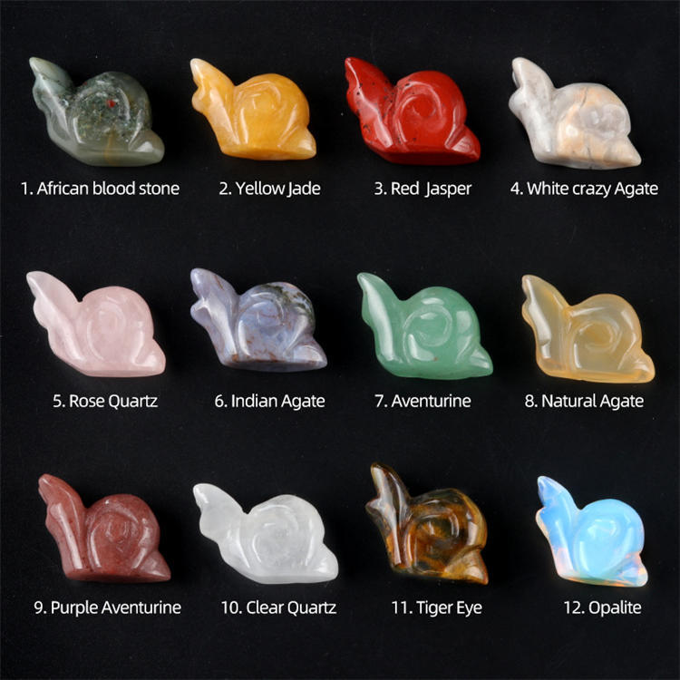 Natural stone carved snail