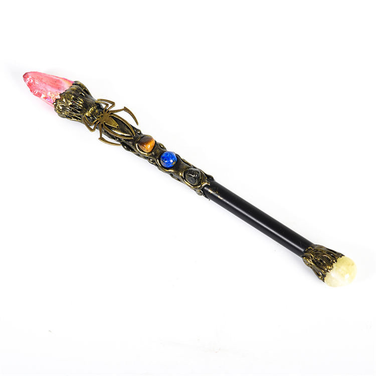 Natural crystal spider magic wand
