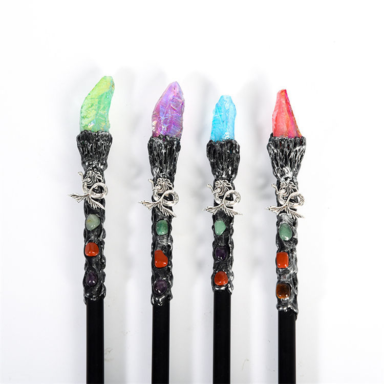 Natural crystal Mermaid magic wand