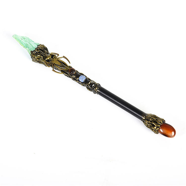 Natural crystal spider magic wand
