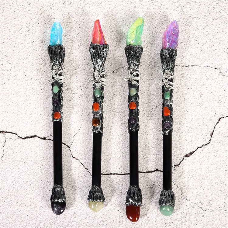 Natural crystal Mermaid magic wand
