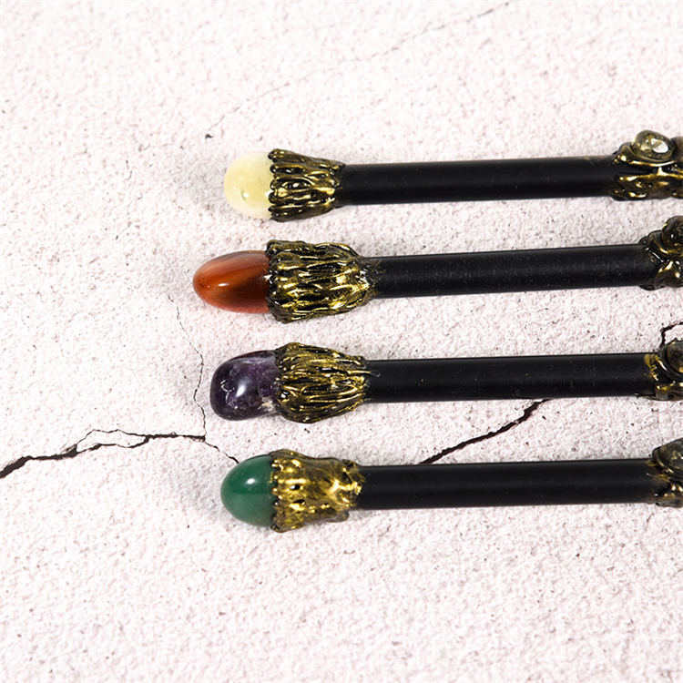 Natural crystal spider magic wand
