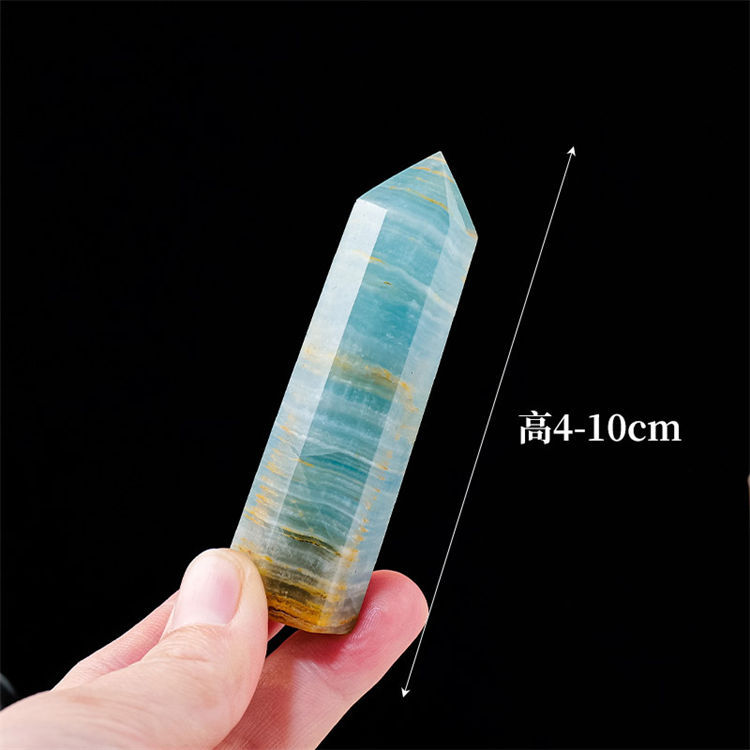 Natural blue calcite Hexagonal Prism