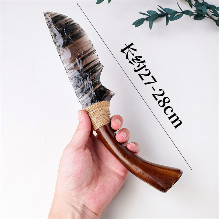 Natural crystal obsidian dagger