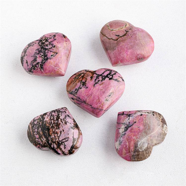 Natural rhodonite  heart
