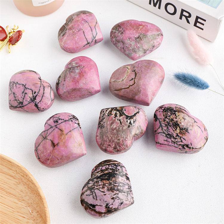 Natural rhodonite  heart