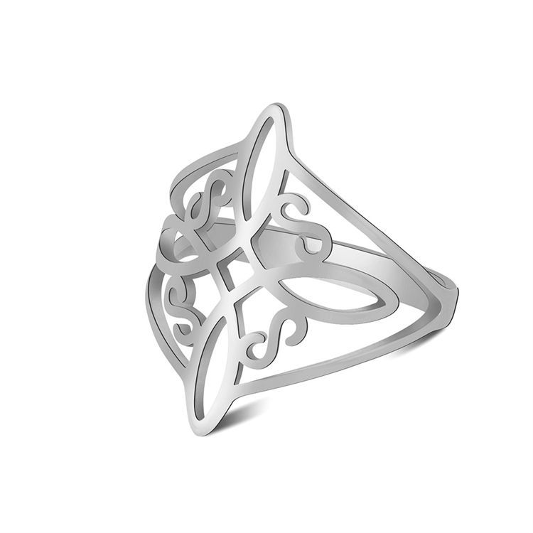 titanium steel pattern Adjustable Ring