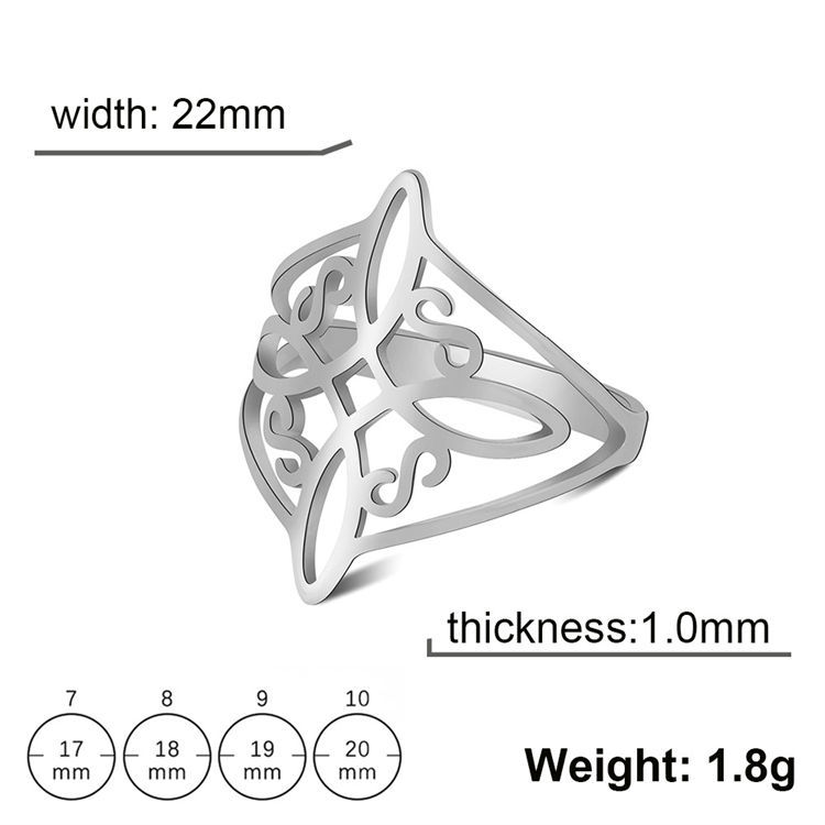 titanium steel pattern Adjustable Ring