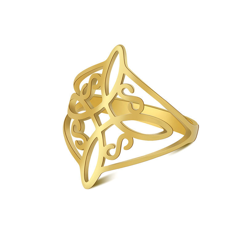 titanium steel pattern Adjustable Ring