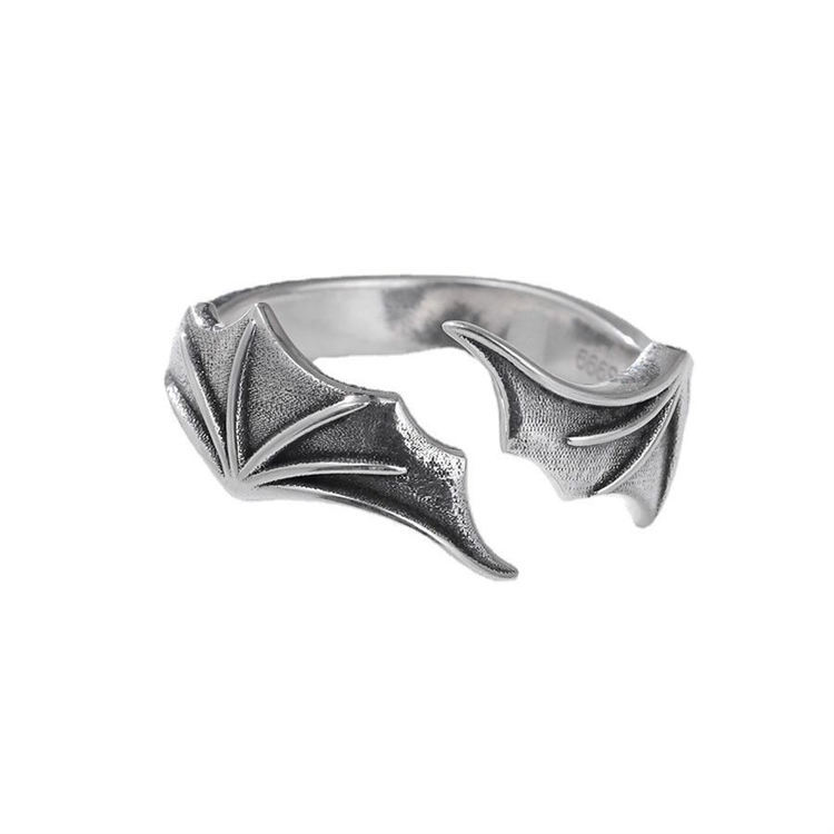 S925 men's devil wings ring
