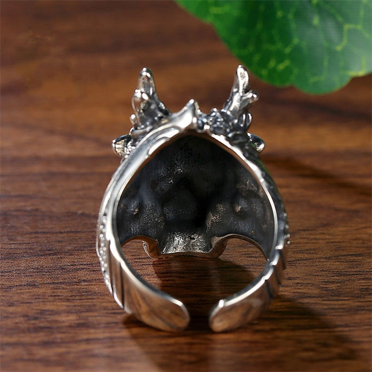 S925 men's dragon head ring