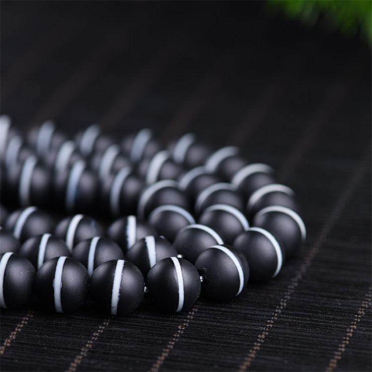 natural Frosted Agate Dzi Beads