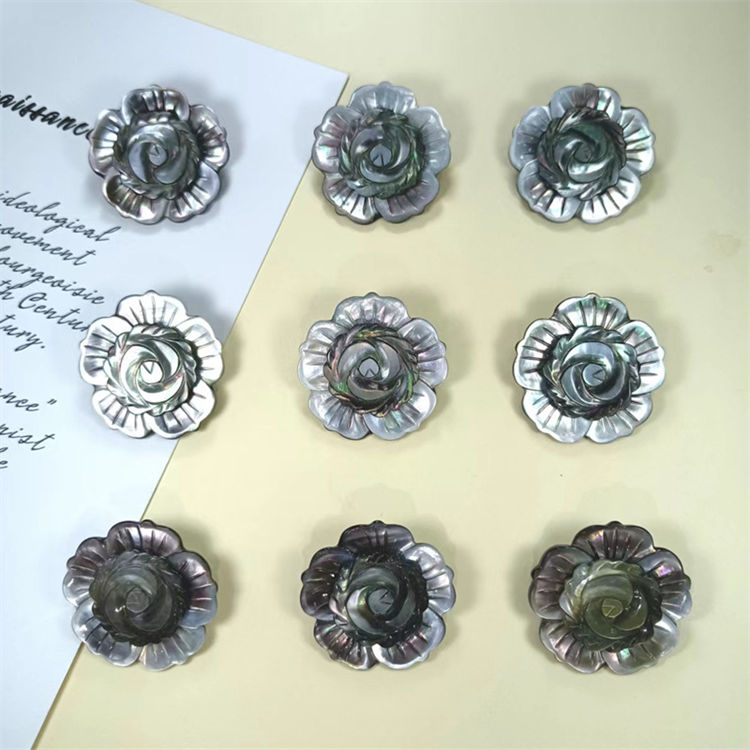 Two-layer shell flower brooch