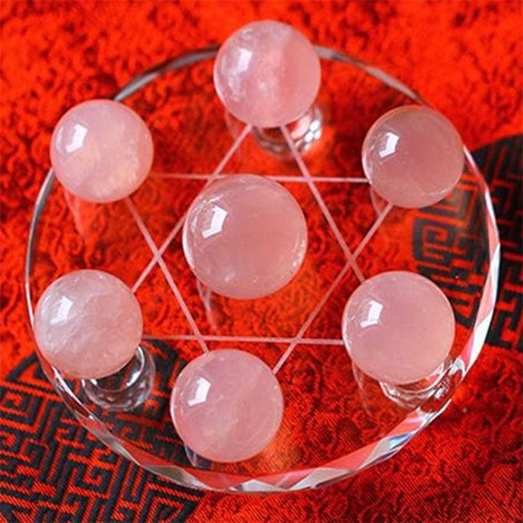 Natural rosequartz seven-star array ornaments