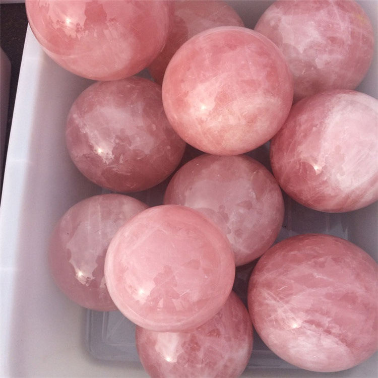 natural rosequartz stone ball