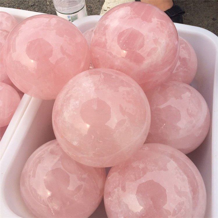 natural rosequartz stone ball