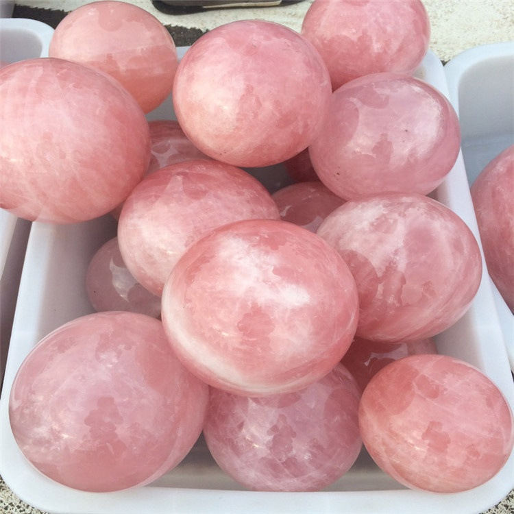 natural rosequartz stone ball