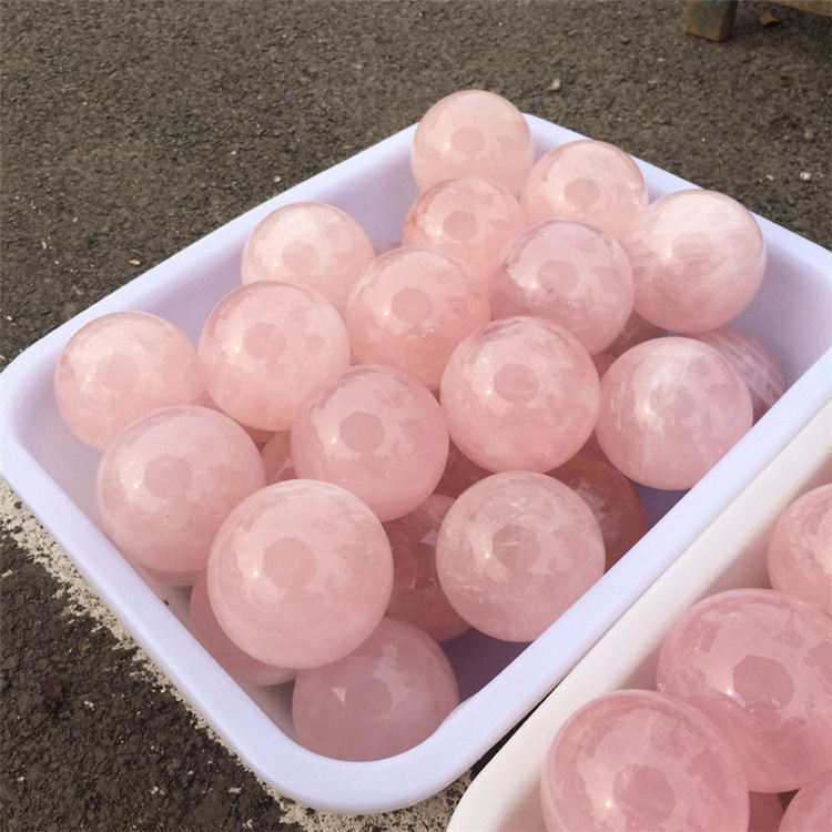 natural rosequartz stone ball
