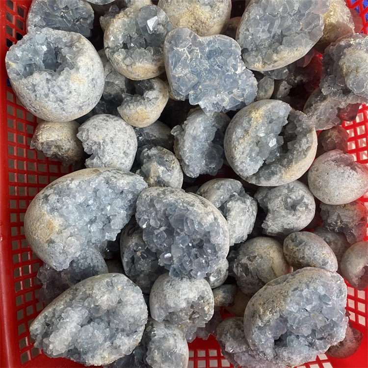 Natural rough blue geode