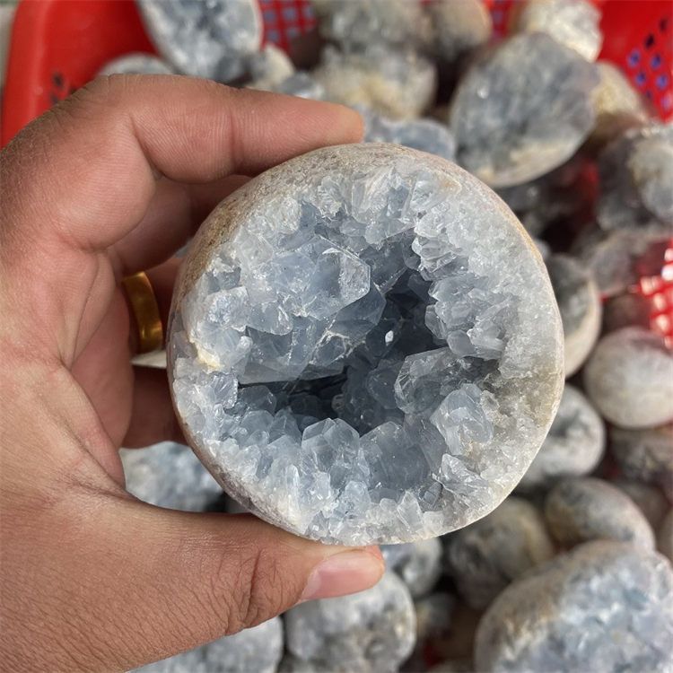 Natural rough blue geode