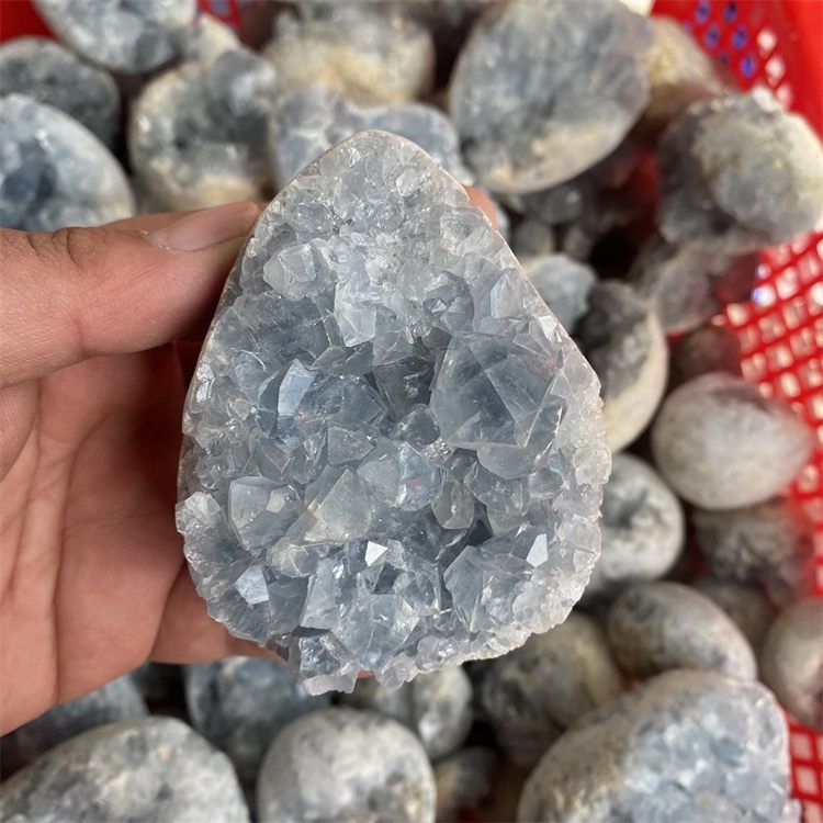 Natural rough blue geode
