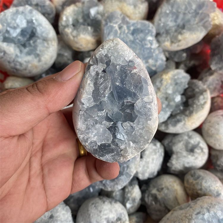 Natural rough blue geode